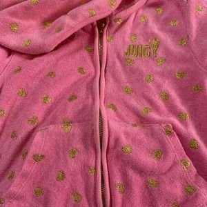 Juicy Couture short sleeve terrycloth jacket. Pink and gold, size 7